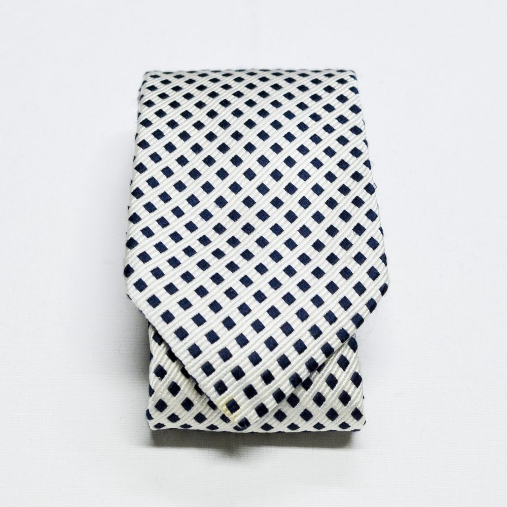 Cravatta quadretti bianco e blu