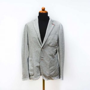 giacca sportiva grigio a microtrama
